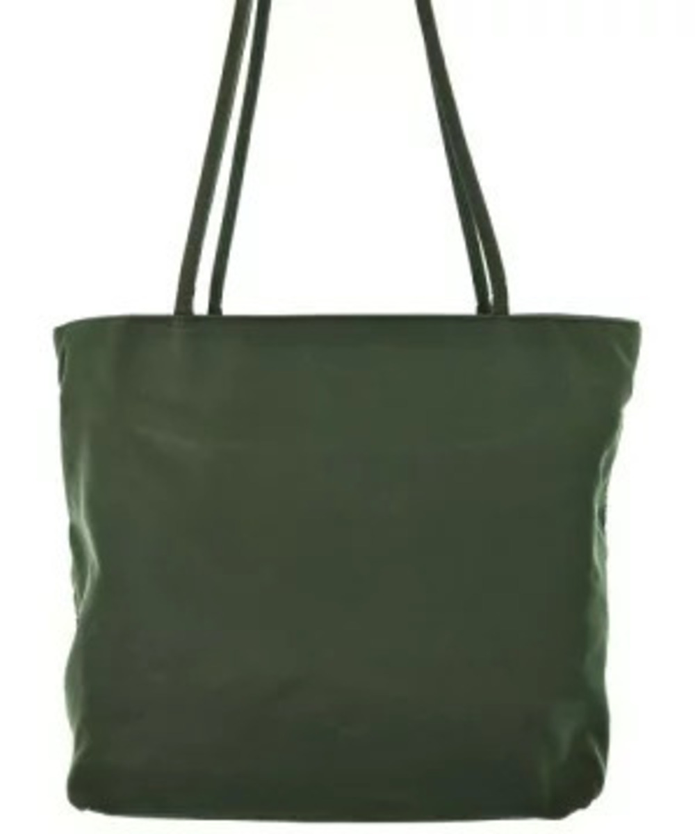 Prada triangle tote enameled logo green Green Tessuto bag Green